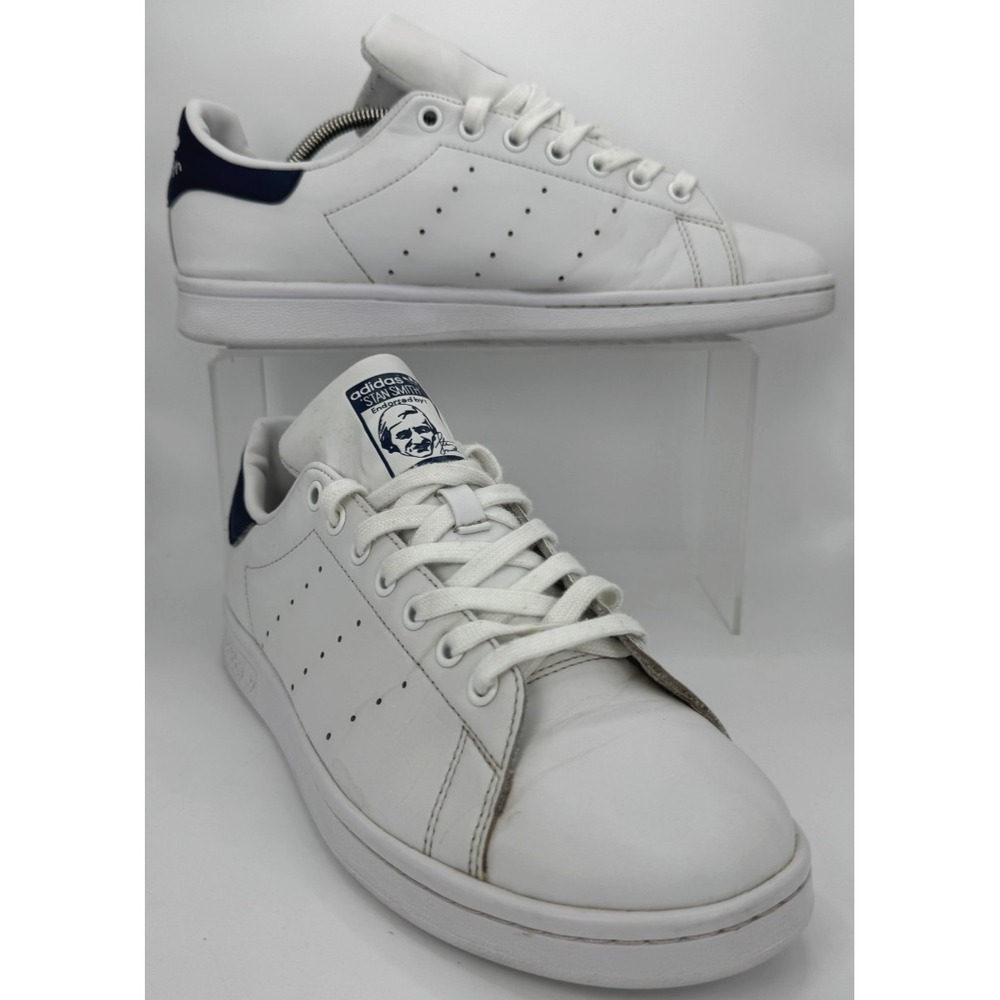 Adidas Stan Smith Low Top Sneakers White Navy Size 9 US FX5501
